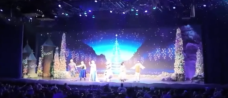 Characters from Frozen on Stage